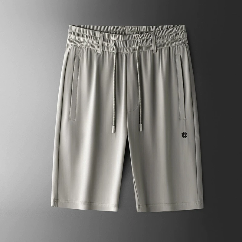 冰丝休闲短裤男士夏季超薄款速干五分裤宽松弹力运动中裤跑步裤子