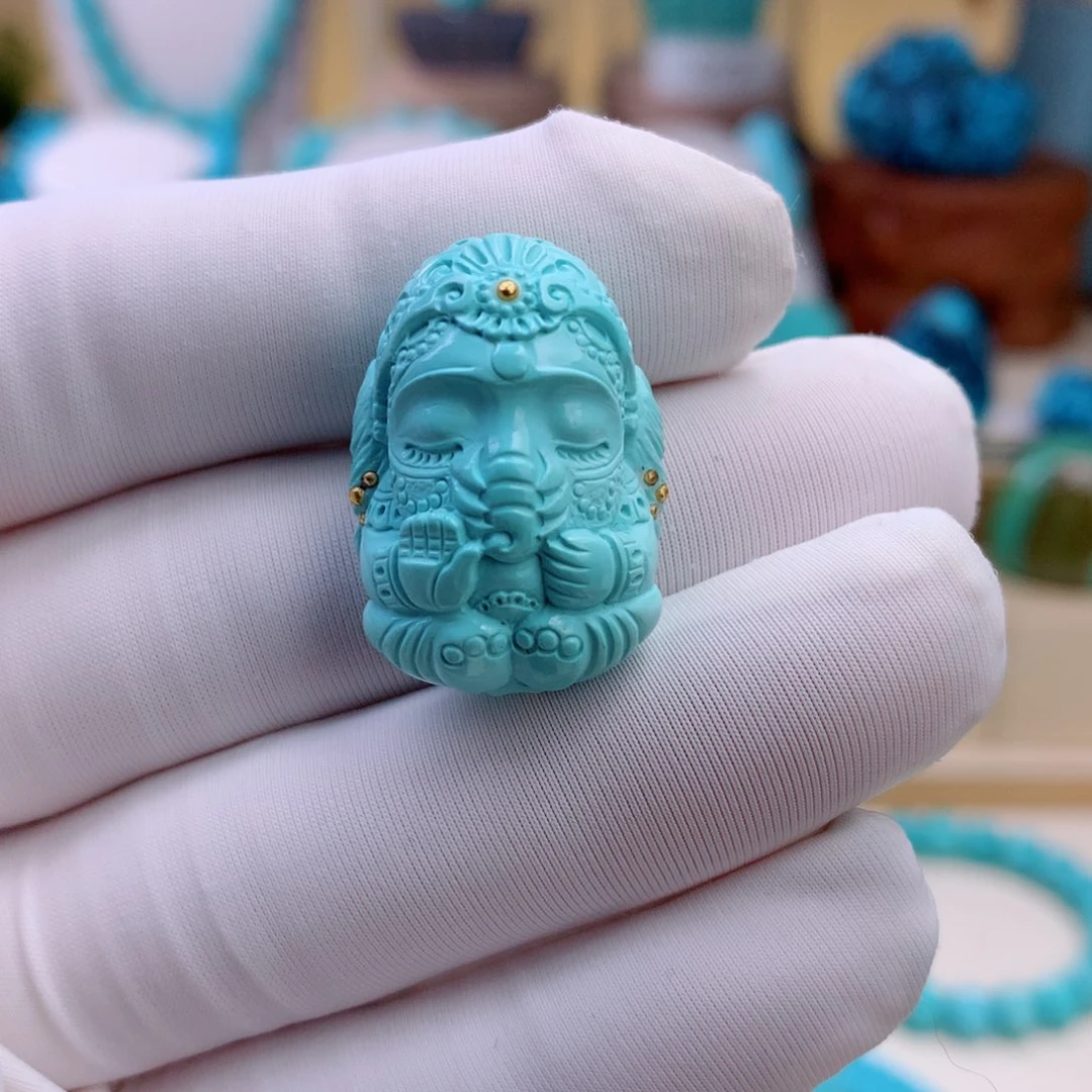 绿松石未镶嵌挂件