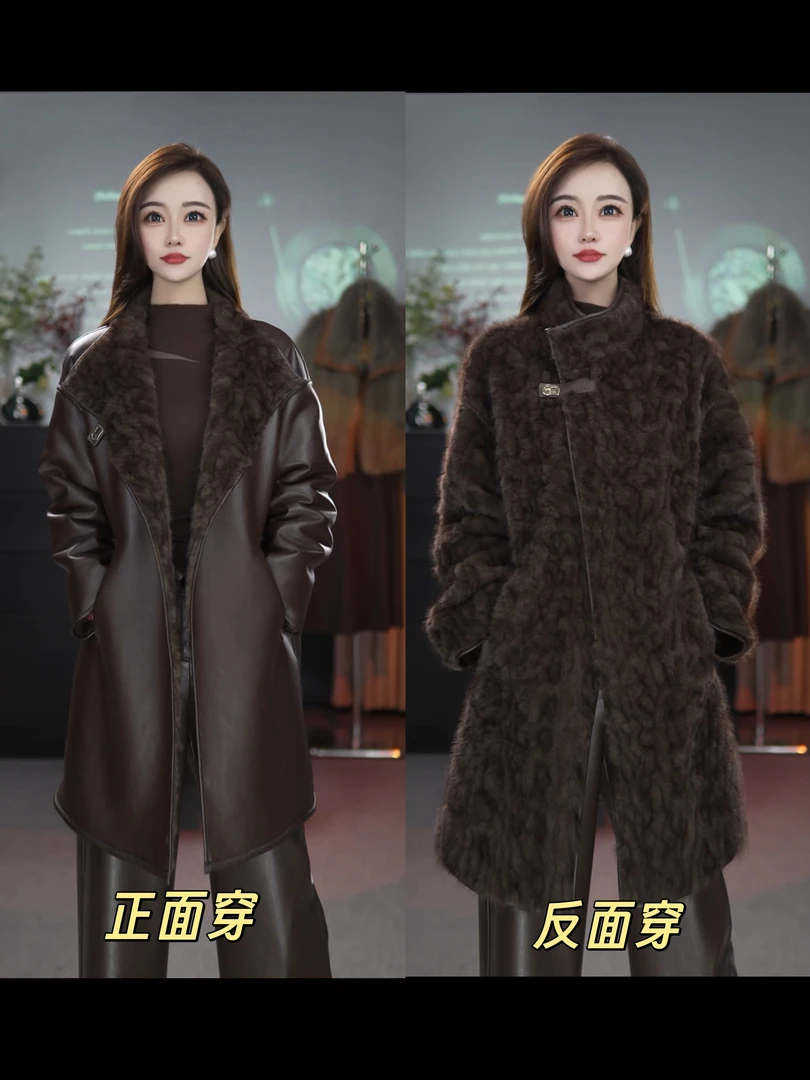 【叶十八】2025高奢复古双面双穿外套2025新款大气老钱风大衣