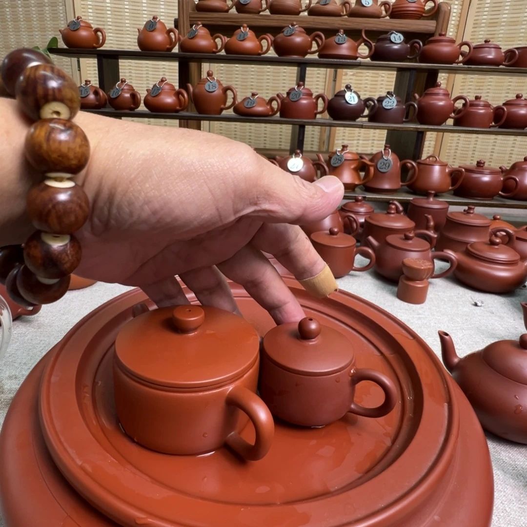 酷***腾茶壶紫砂潮州手拉朱泥壶，微瑕不退换
