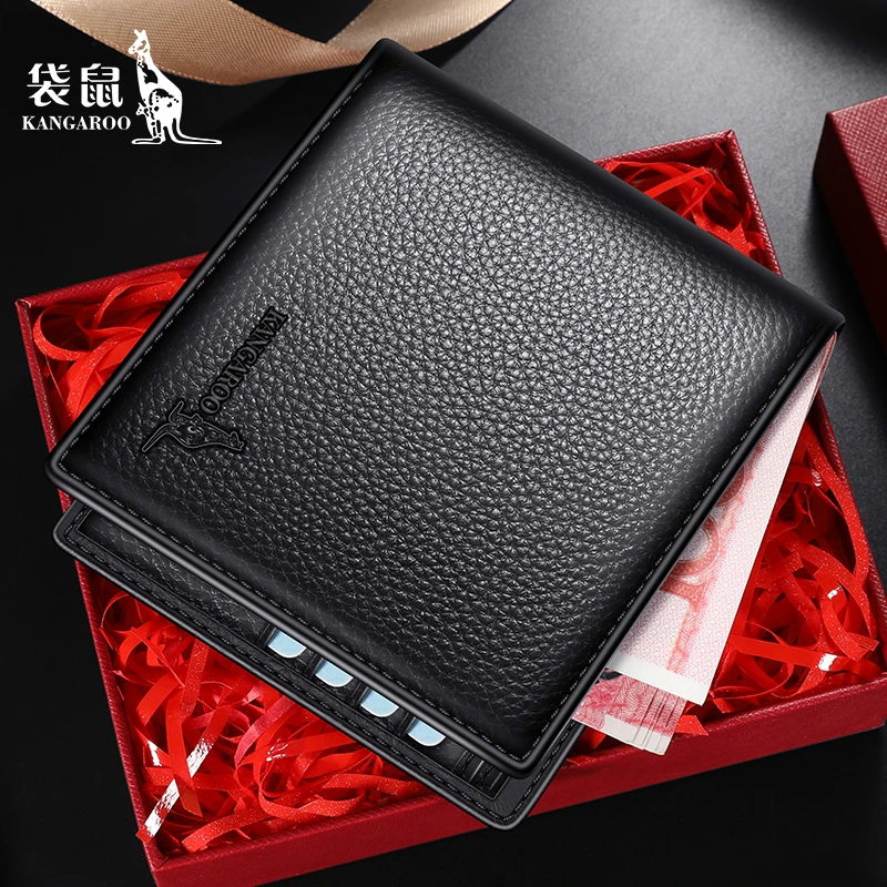 袋鼠男士钱包真皮短款钱夹2025新款男生日礼物送男友老公爸爸皮夹