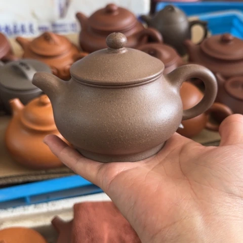 用***7茶壶紫砂蟹壳青料220cc