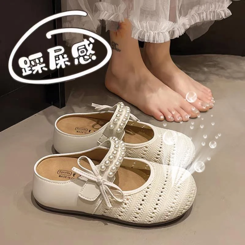 厚底内增高勃肯包头半拖鞋女夏外穿一脚蹬波西米亚配裙子凉拖34码