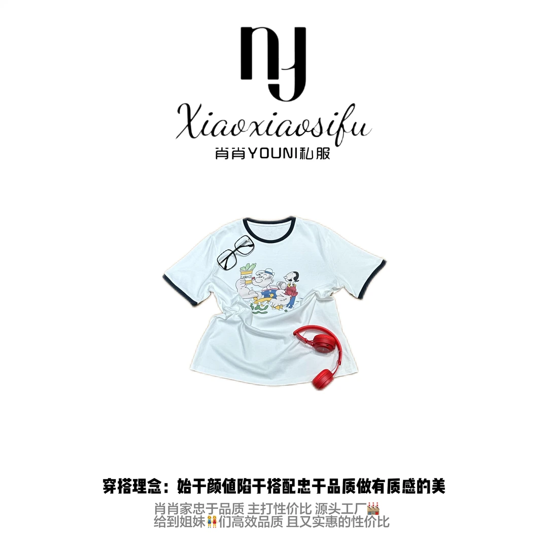 肖肖家·水手T恤 复古怀旧女春季新款减龄显瘦上衣