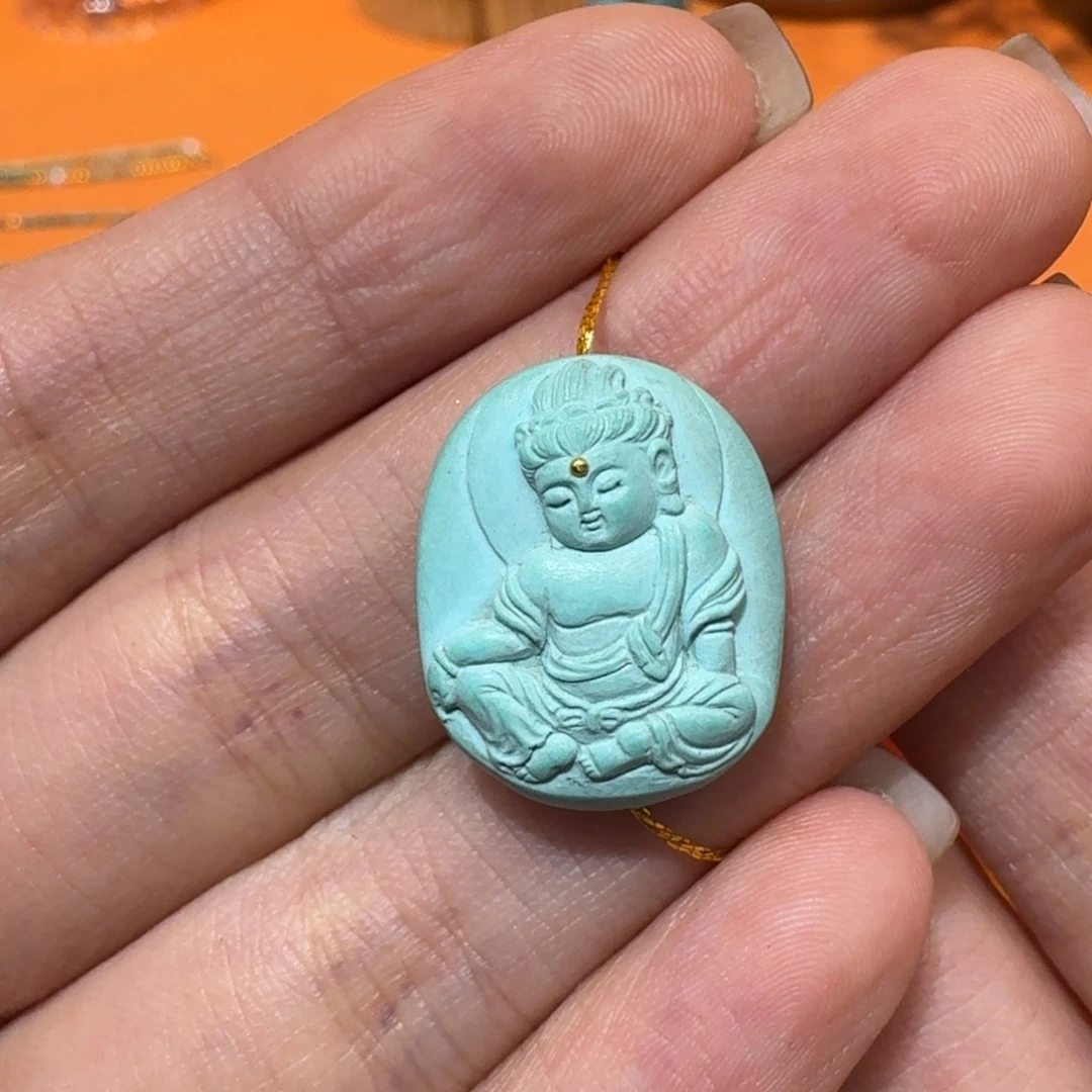 未镶嵌绿松石珠宝半成品水月佛配饰