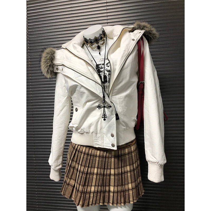 独特设计感纯色小众毛领通勤外套女秋冬季新款vintage复古上衣潮