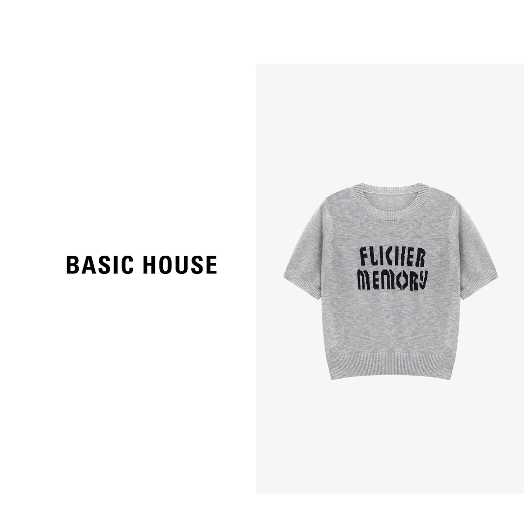 Basic House/百家好夏季宽松简约美式百搭休闲针织衫-B0625B5EDN2