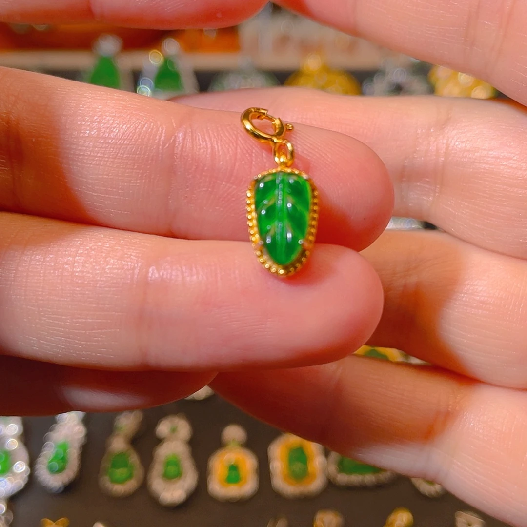 翡翠银S925镶嵌吊坠(不含链)