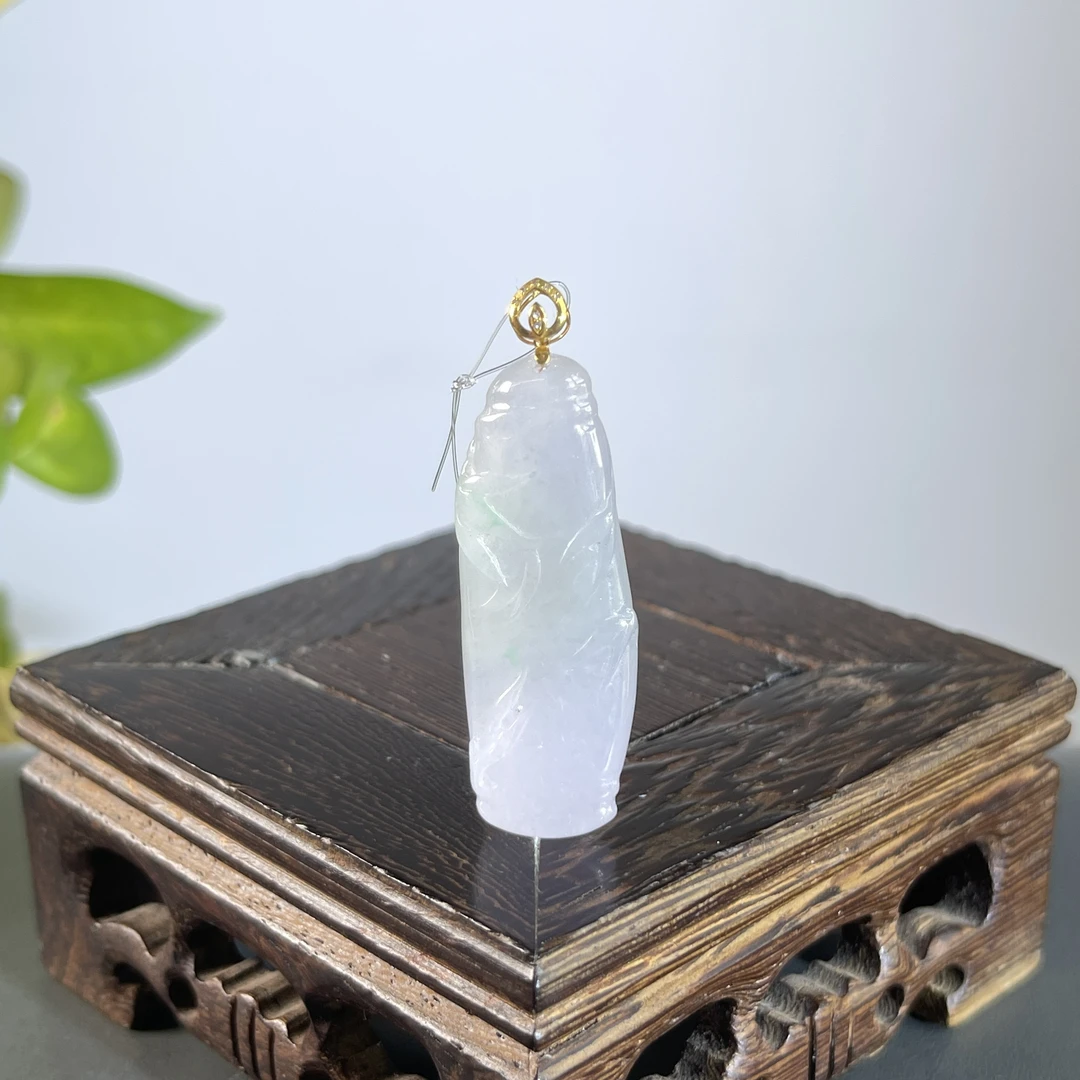 JXZC12-88 天然翡翠缅甸A货 18K扣头节节高升