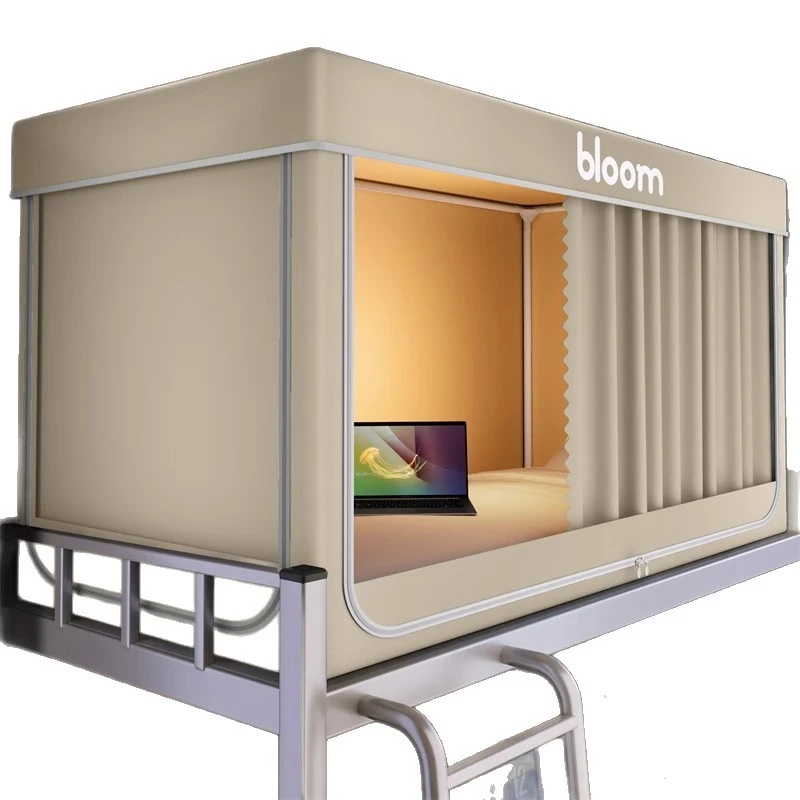 有防蚊全遮光3门单开门遮光床幔学生宿舍上下铺床帘家用防摔伸缩