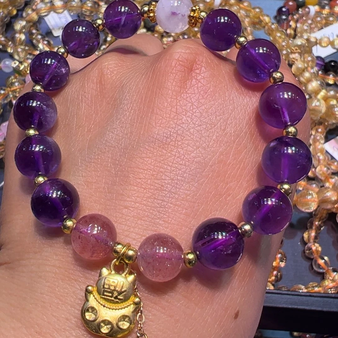 水晶手串合金紫水晶手串
