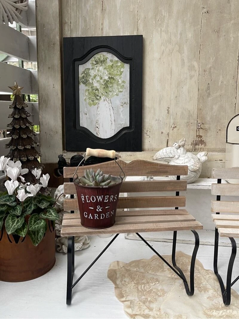 露台阳台花园摆件桌面创意多肉摆件创意花盆栏杆花木架子造景