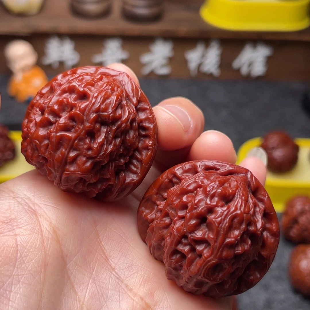 吊坠文玩核桃文玩核桃 手把件 白狮子 37