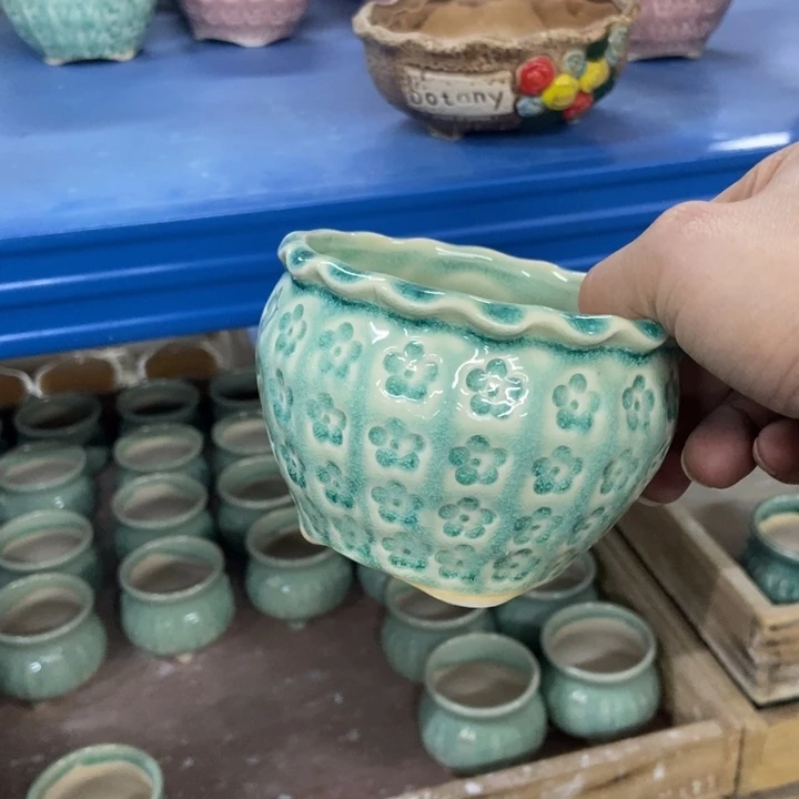 陶瓷花盆单场满9.9发9.5*7