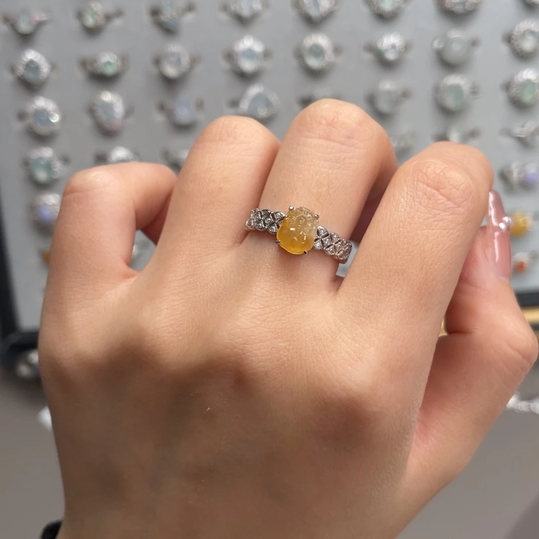 翡翠银S925镶嵌戒指