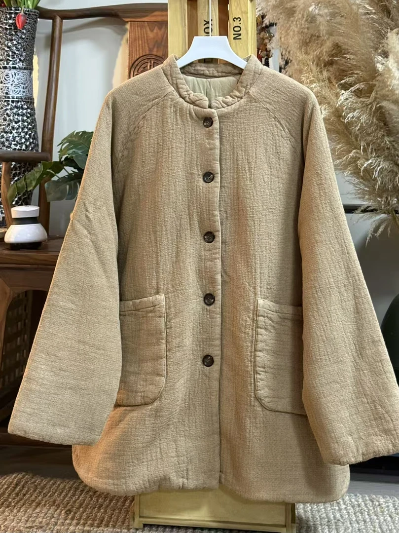 【云目悠悠】秋冬季常规款插肩袖棉服外套-20251085