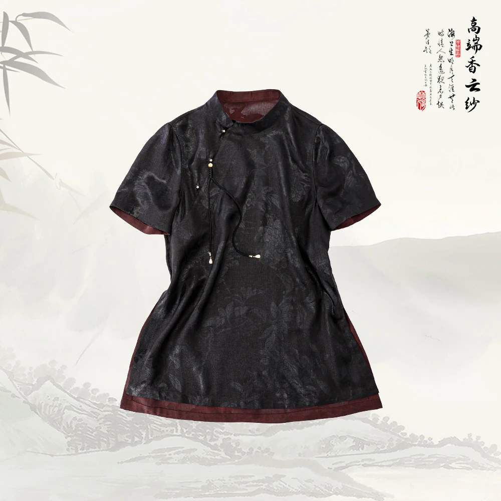 【非遗好物】新款新中式斜襟吊坠百搭休闲短袖上衣526171