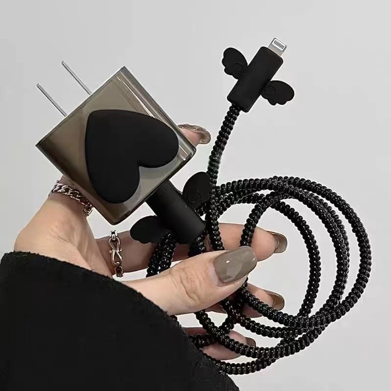 数据线保护套适用苹果原装数据线保护绳充电器天使翅膀保护壳套装