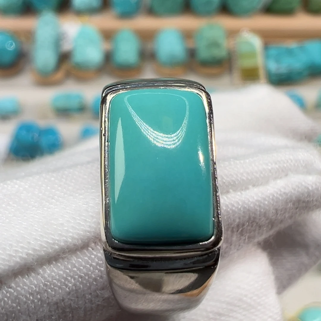 绿松石银S925镶嵌配饰直径