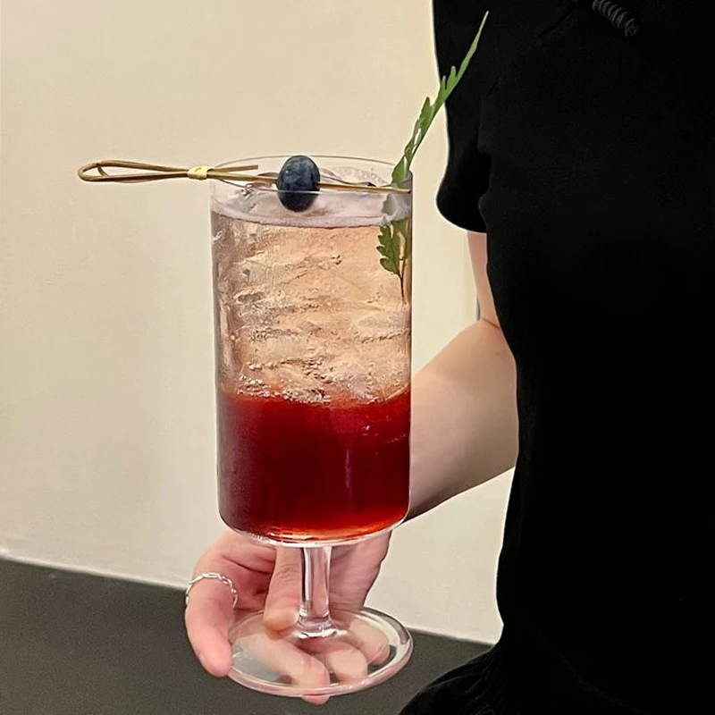 ins风直筒果汁杯玻璃杯咖啡厅奶茶冷饮杯鸡尾酒饮品杯饮料水杯子