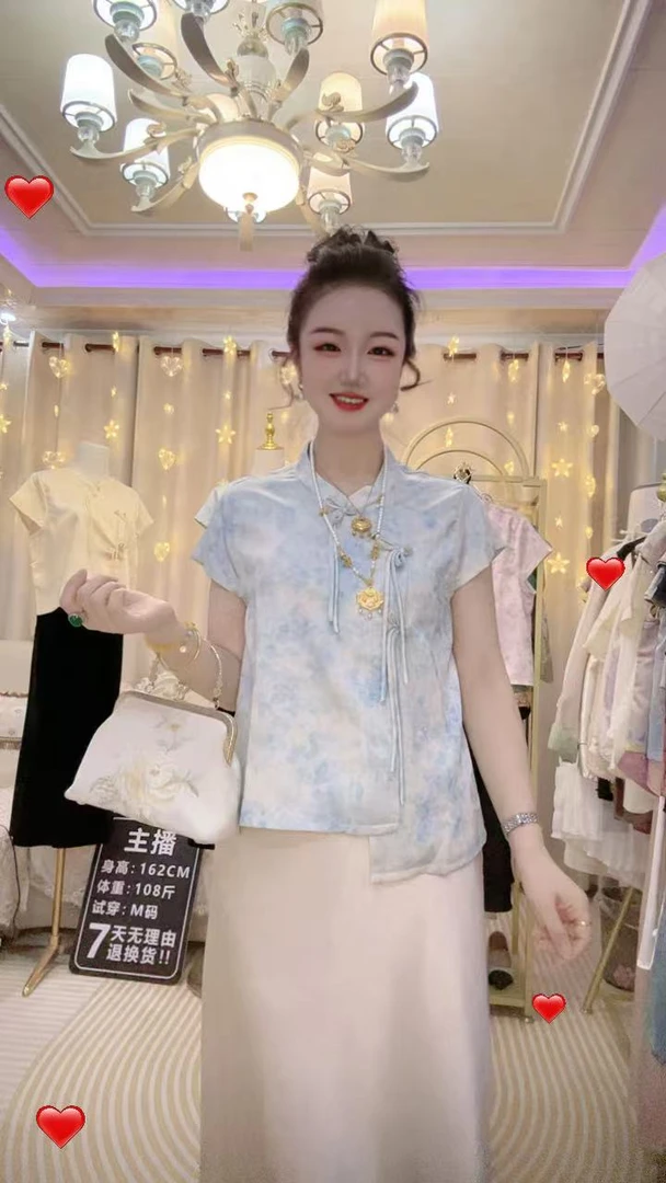 新中式流苏短袖上衣时尚百搭气质温婉女士款