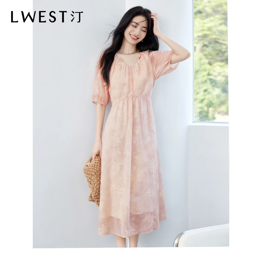 【备用链接】朗文斯汀法式设计感蕾丝绣花连衣裙DTYL5204A03210B