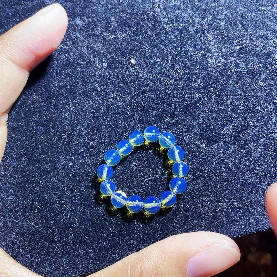 蓝珀裸石未镶嵌指环