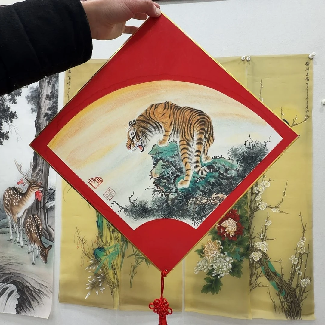 国画工笔画作品老虎