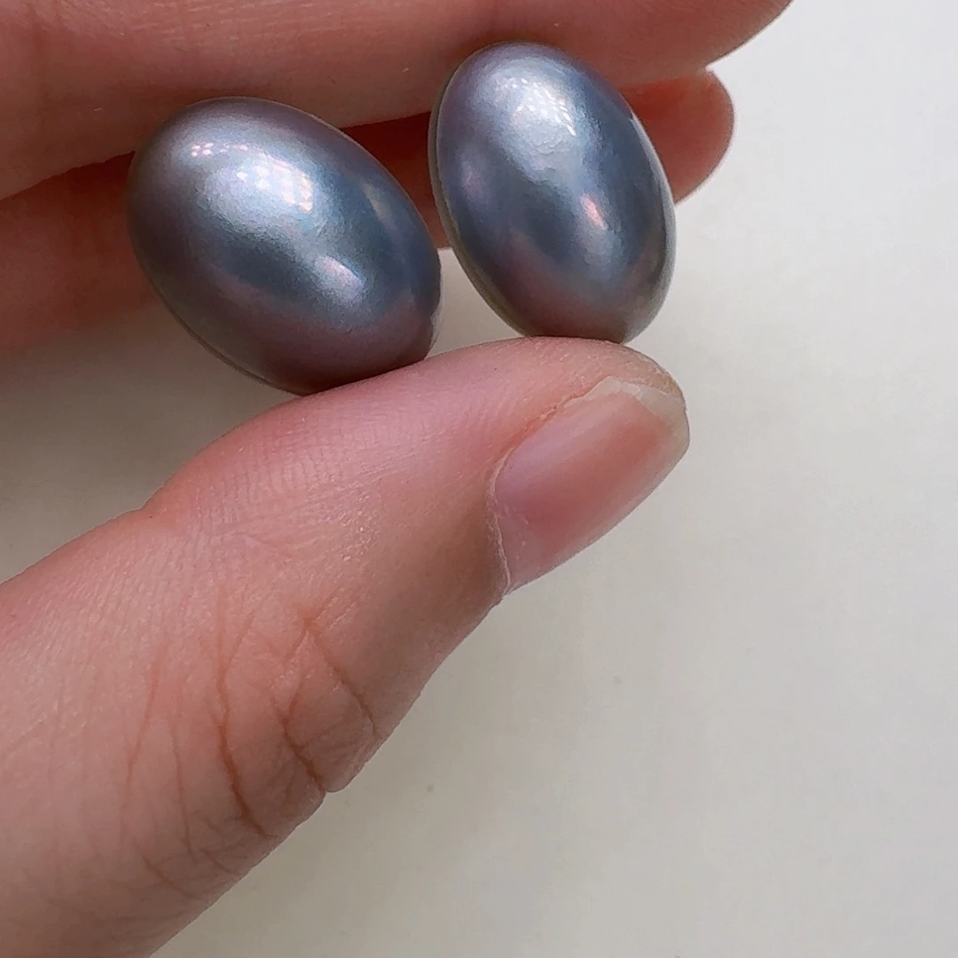 耳饰拼合珍珠（马贝珠）银S925镶嵌