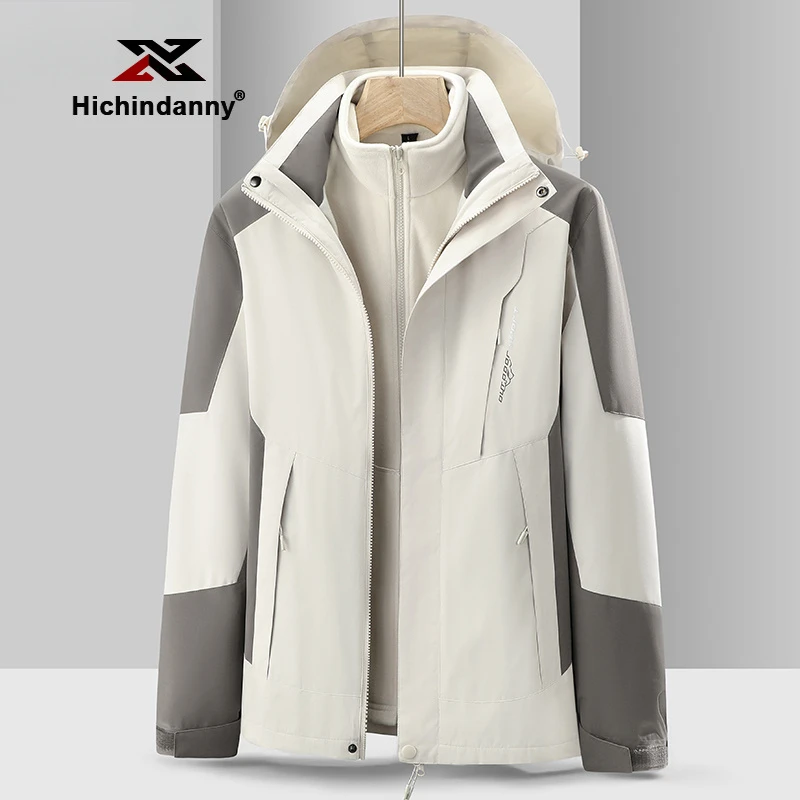 HICHIN冲锋衣男女三合一可拆卸秋冬季防水防风外套露营户外登山服