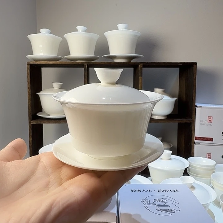 130cc方马蹄骨瓷盖碗