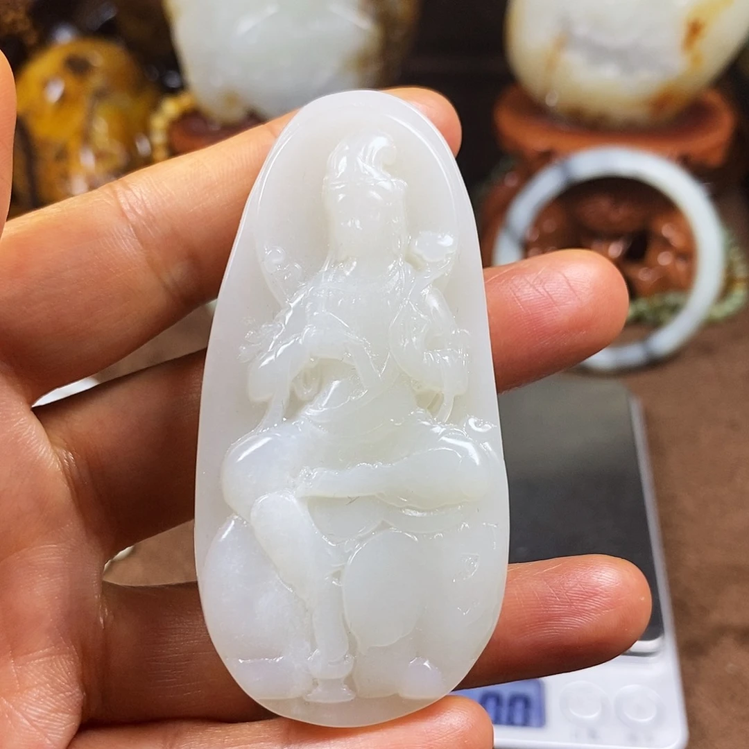 狂***人和田玉（子料）未镶嵌挂件