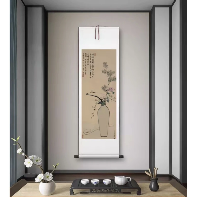 [高清复刻]清·永瑢《平安如意》竖轴，馆藏级艺术微喷工艺装饰画