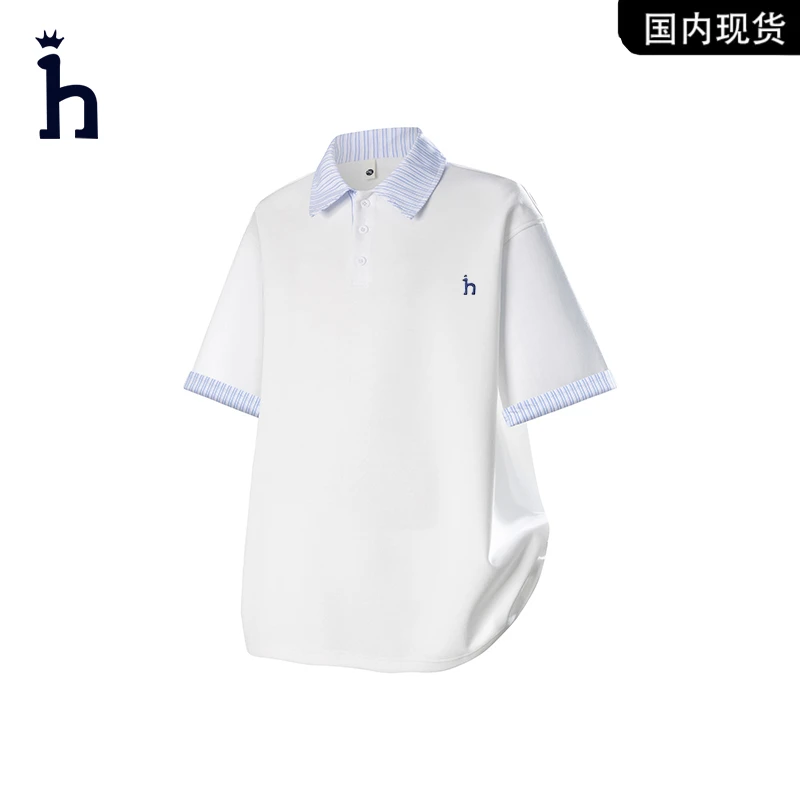 哈吉斯潮牌hassyz夏季刺绣假两件polo衫短袖T恤男衬衫领半袖男