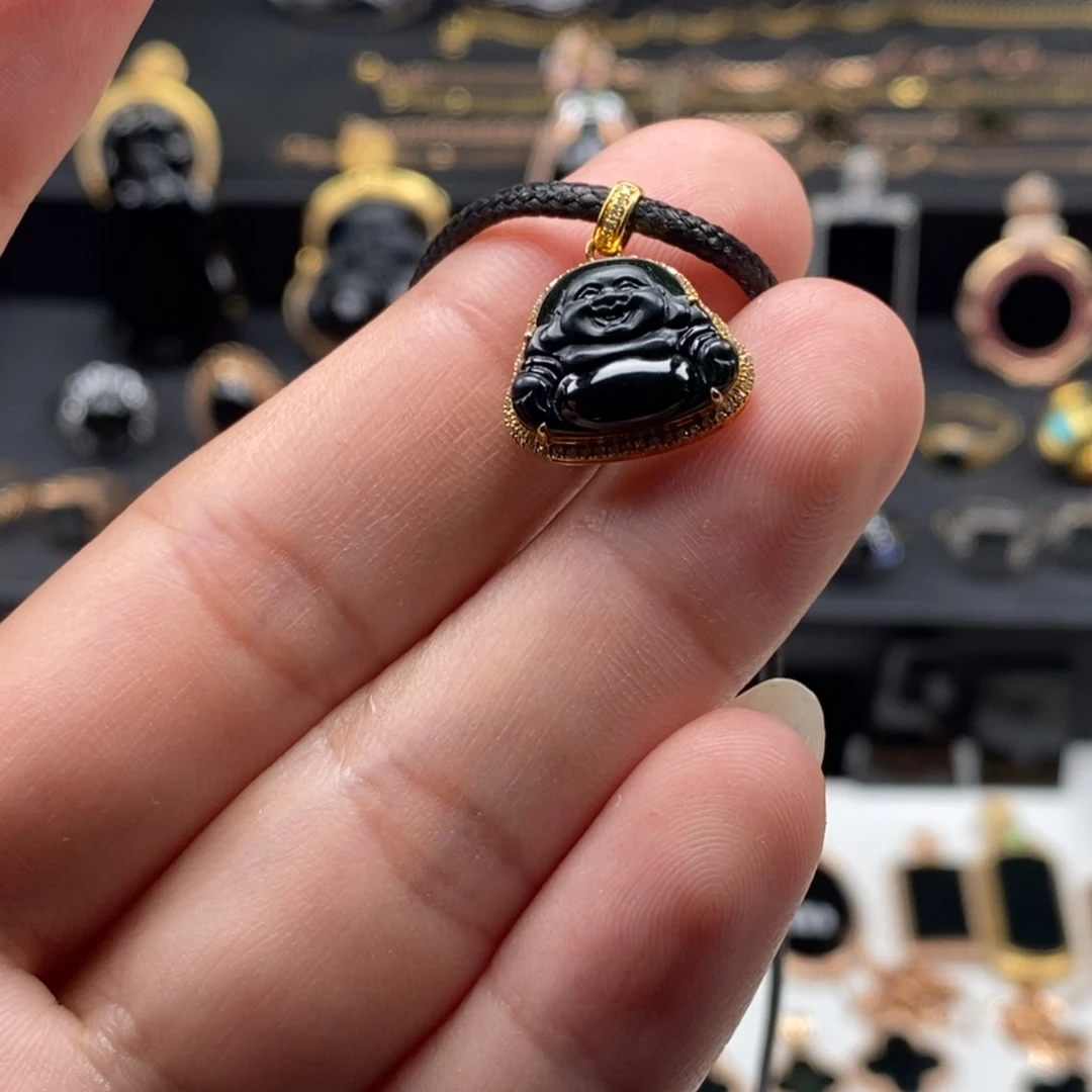 翡翠吊坠(不含链)18K金镶嵌c*