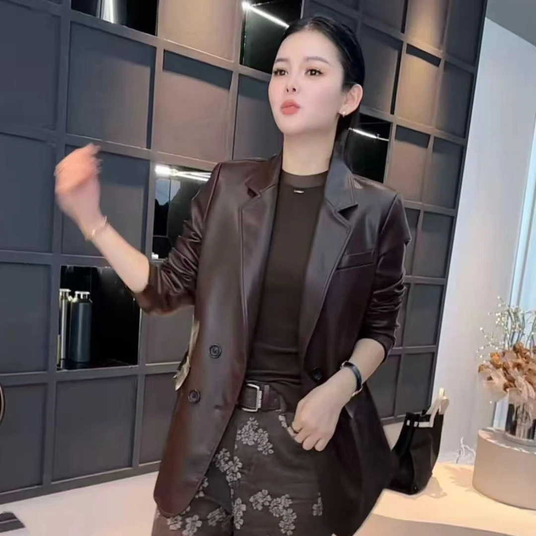 《姚家优麦汇》秋款皮衣设计感百搭时尚外套休闲女款