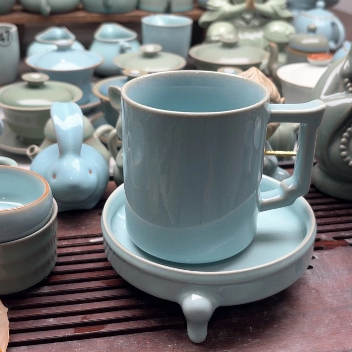 宠**惊微瑕容量450，天青色，办公杯