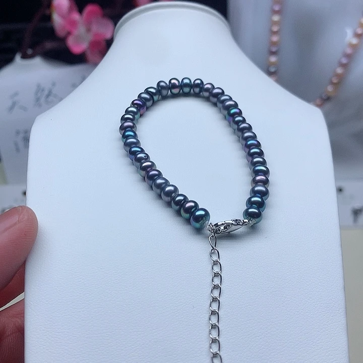 钛钢手链淡水珍珠