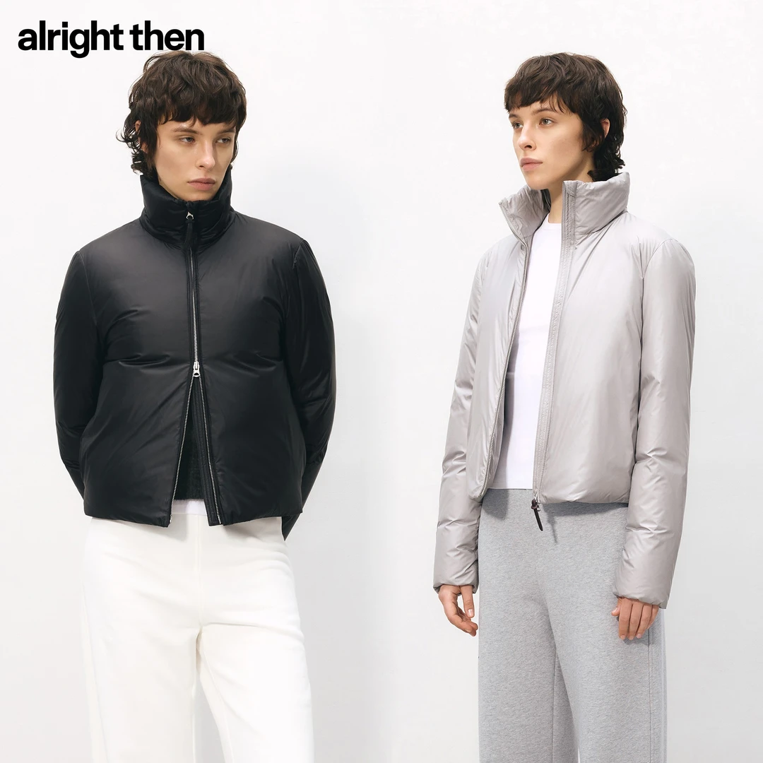 alright then短款轻薄立领羽绒服外套