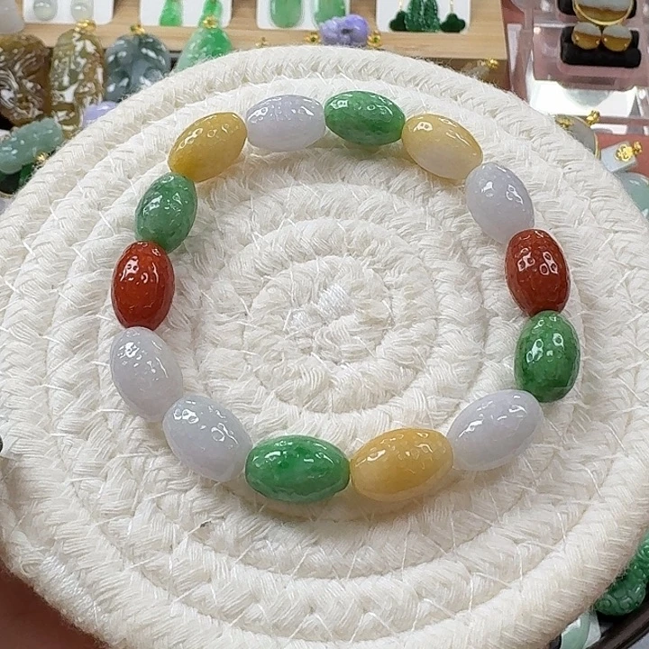 翡翠未镶嵌颈饰转运珠手串