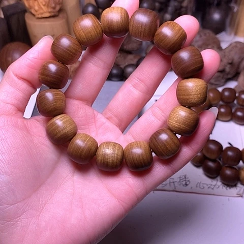 檀香木手串/手链檀香黑肉15/16横纹虎皮沉药香