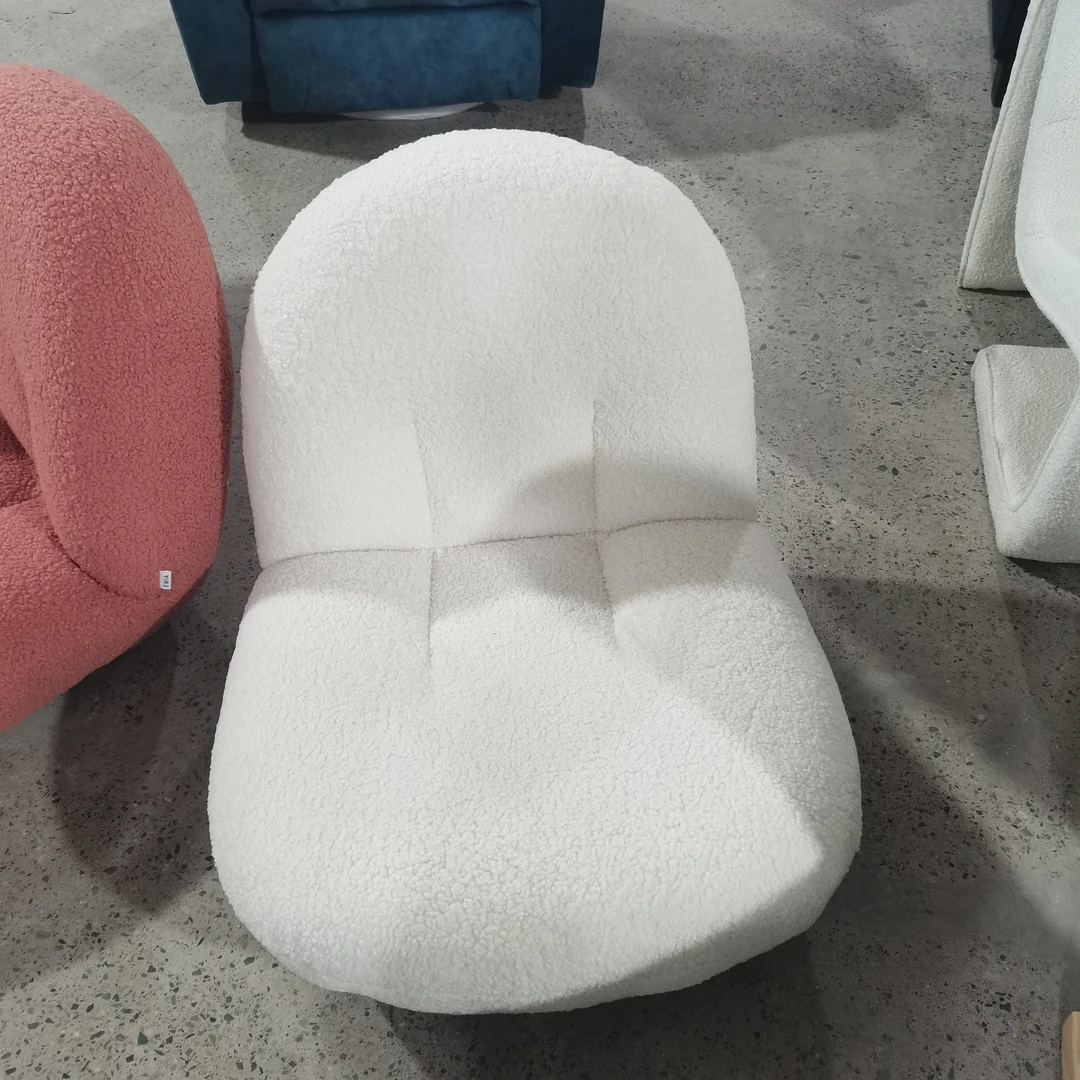 客厅阳台简约羊羔绒单人休闲椅家用旋转懒人云朵沙发