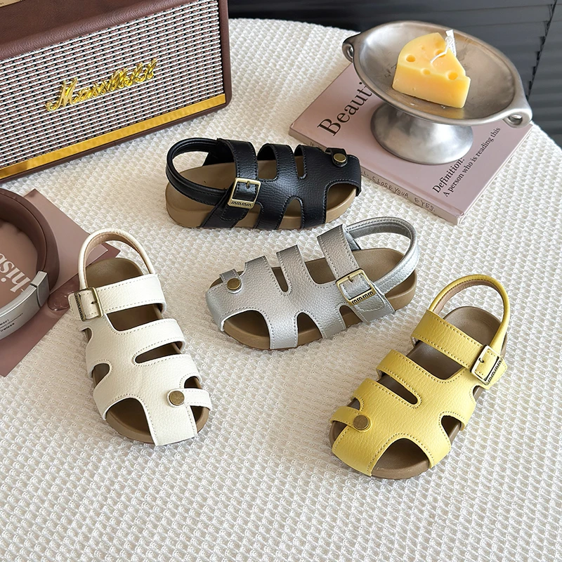 儿童凉鞋男童包头沙滩鞋子软底软皮女童勃肯凉鞋夏季新款宝宝童鞋