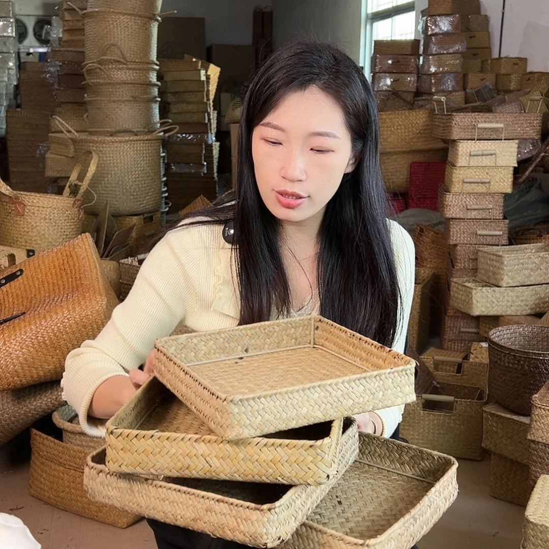 草编草编包/草编收纳盒带瑕疵