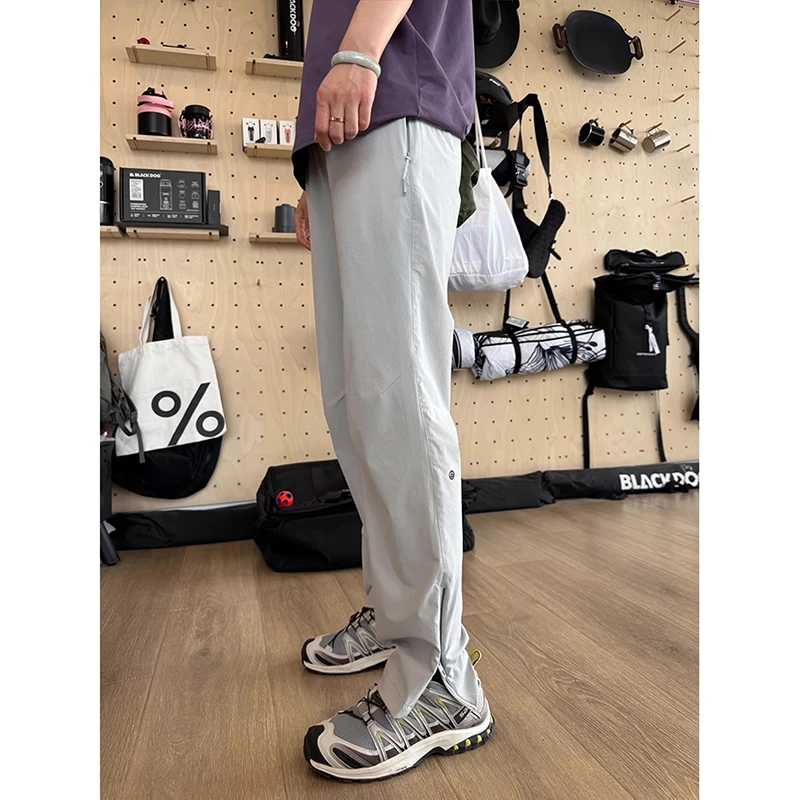 犀牛白软壳冲锋裤男夏季薄款冰丝速干裤子美式机能微锥显瘦工装裤