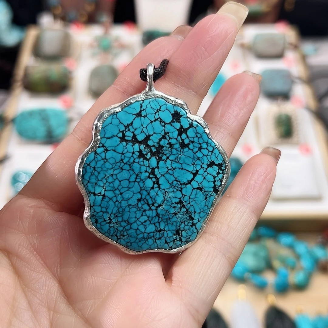 绿松石银S925镶嵌颈饰