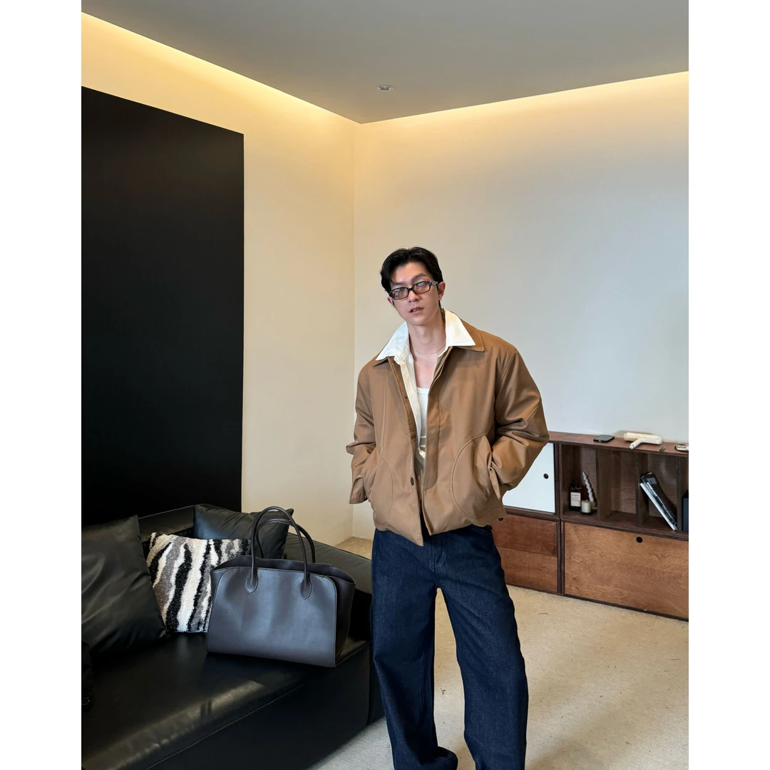 ZHENGYE 【90白鸭绒】弧形口袋 短款羽绒服