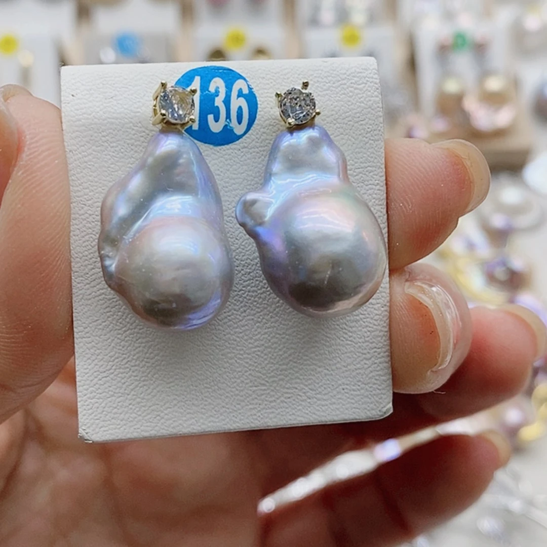 【闪购商品】淡水珍珠耳饰银S925镶嵌