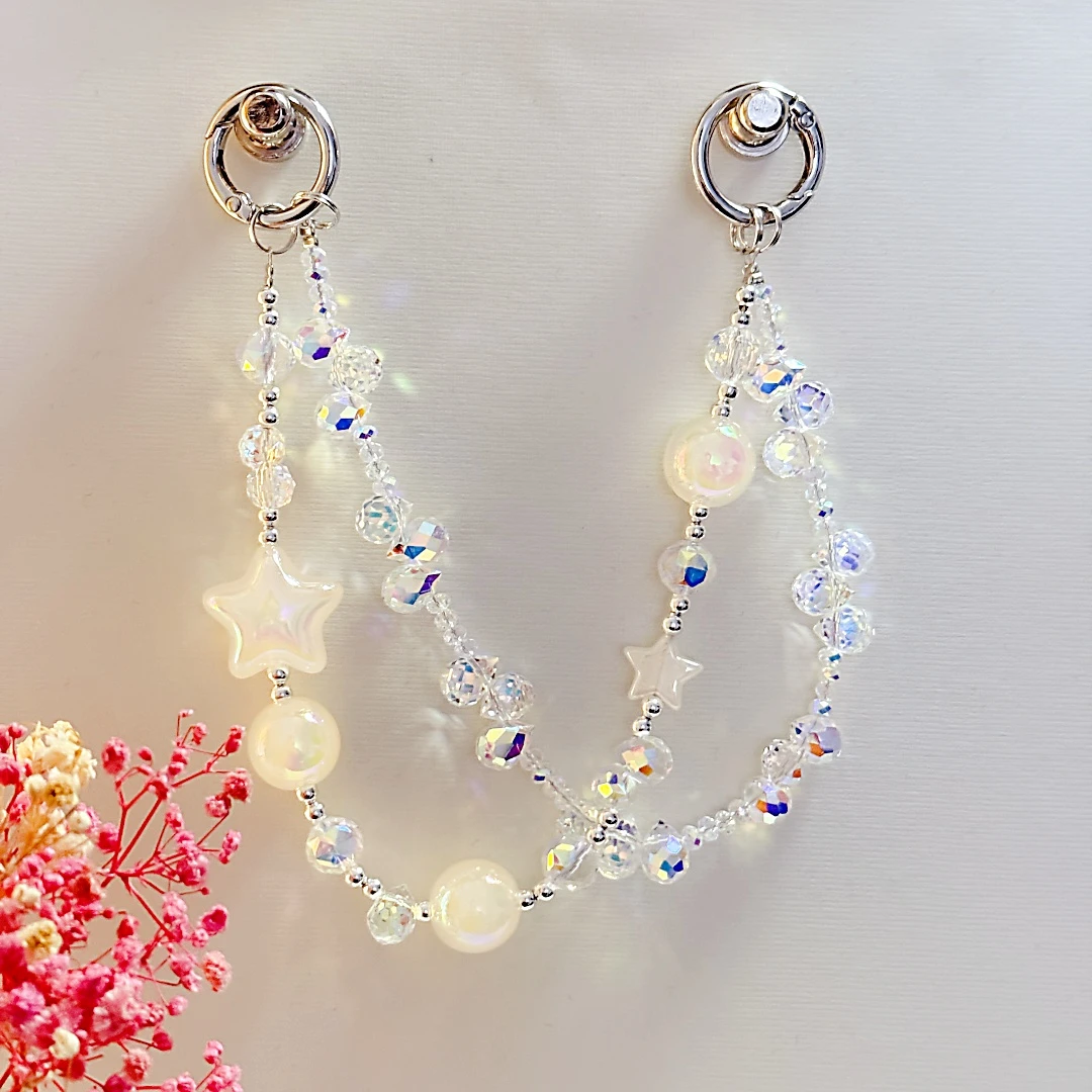 193钢片光变夜光双扣双链水晶手机链