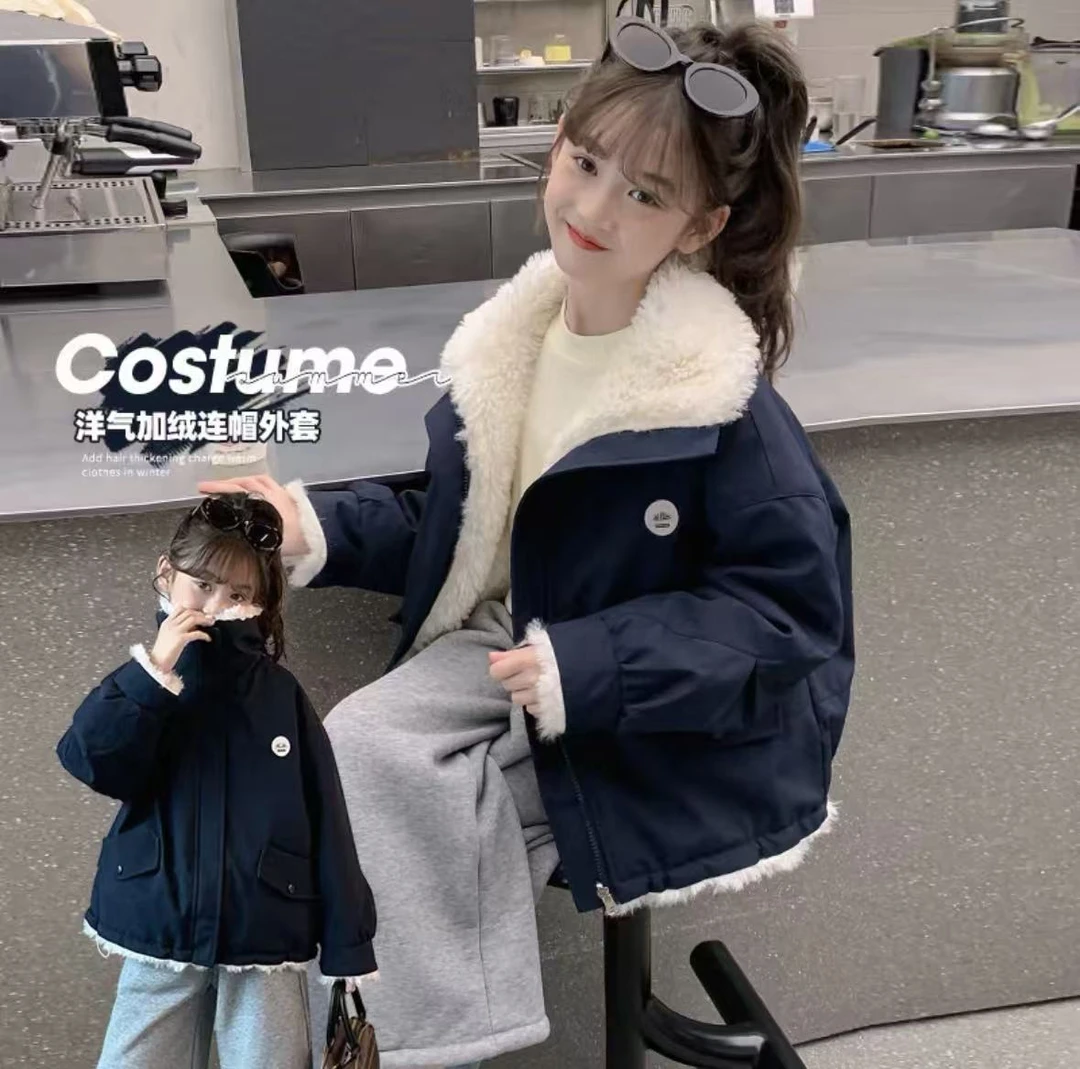 女童外套2025新款秋冬儿童夹棉上衣洋气女孩派克棉服冬季大童装厚